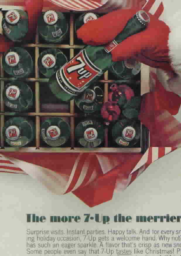 Santa pulling out 7-Up, 1965