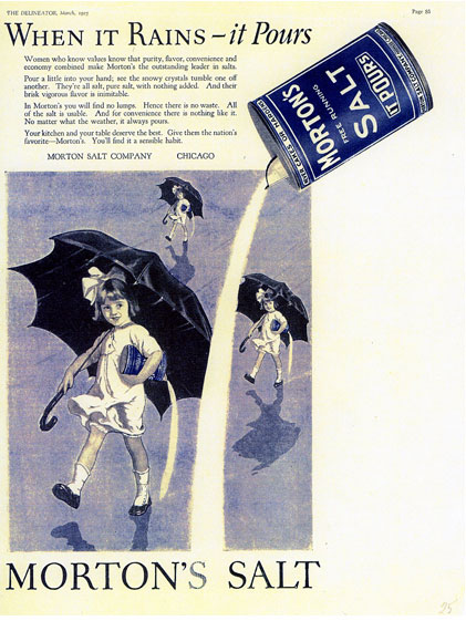 Morton Salt Print Ad, 1925